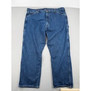 Vintage Round House Mens 44x30 Carpenter Jeans Blue Denim Workwear Made in USA